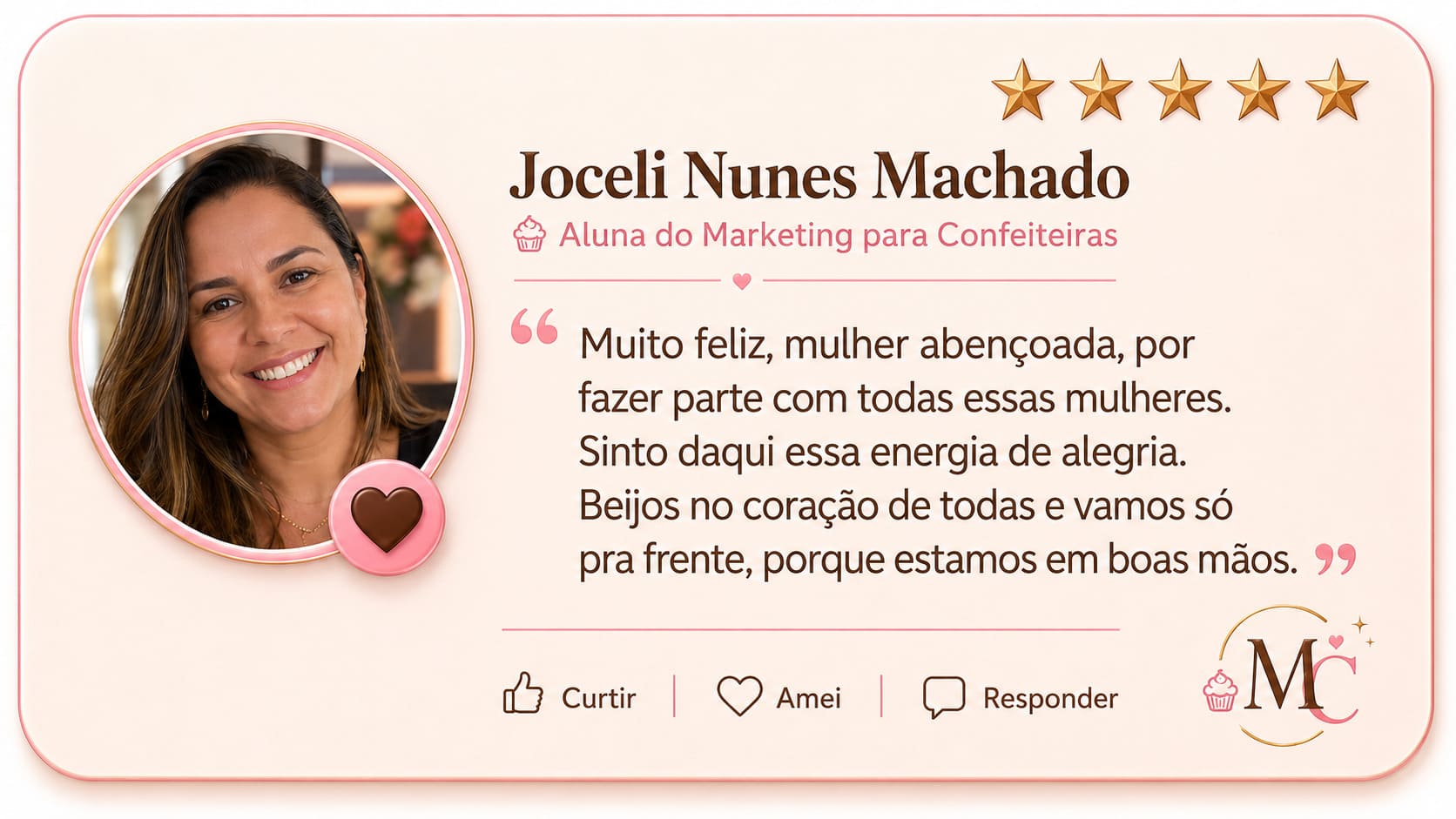 Depoimento sobre o Marketing para Confeiteiras